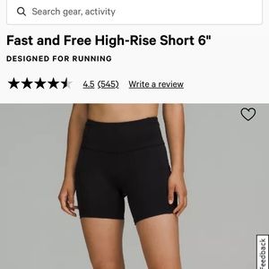 Lululemon Fast and Free shorts